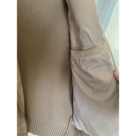 Vintage 1970's Mister Marr Leather and Knit Sweater Jacket Brown Tan Large - Picture 5 of 10